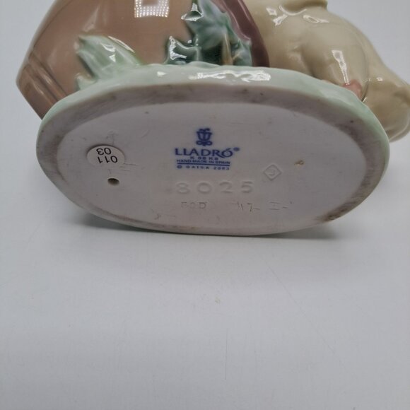 Lladro Porcelain Figurine #8025 "How Are You?" Duckling & Frog Damaged No Box - Picture 12 of 13